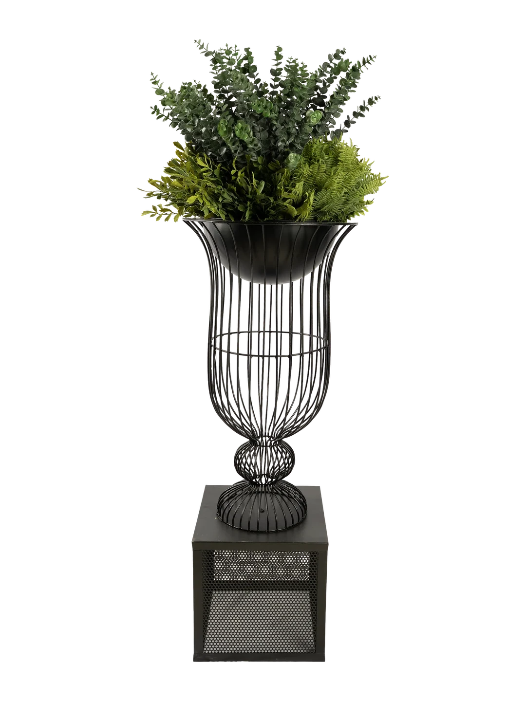 Classic Urn Pedestal (Black Powder Coat) — decorative vessel by VYNE