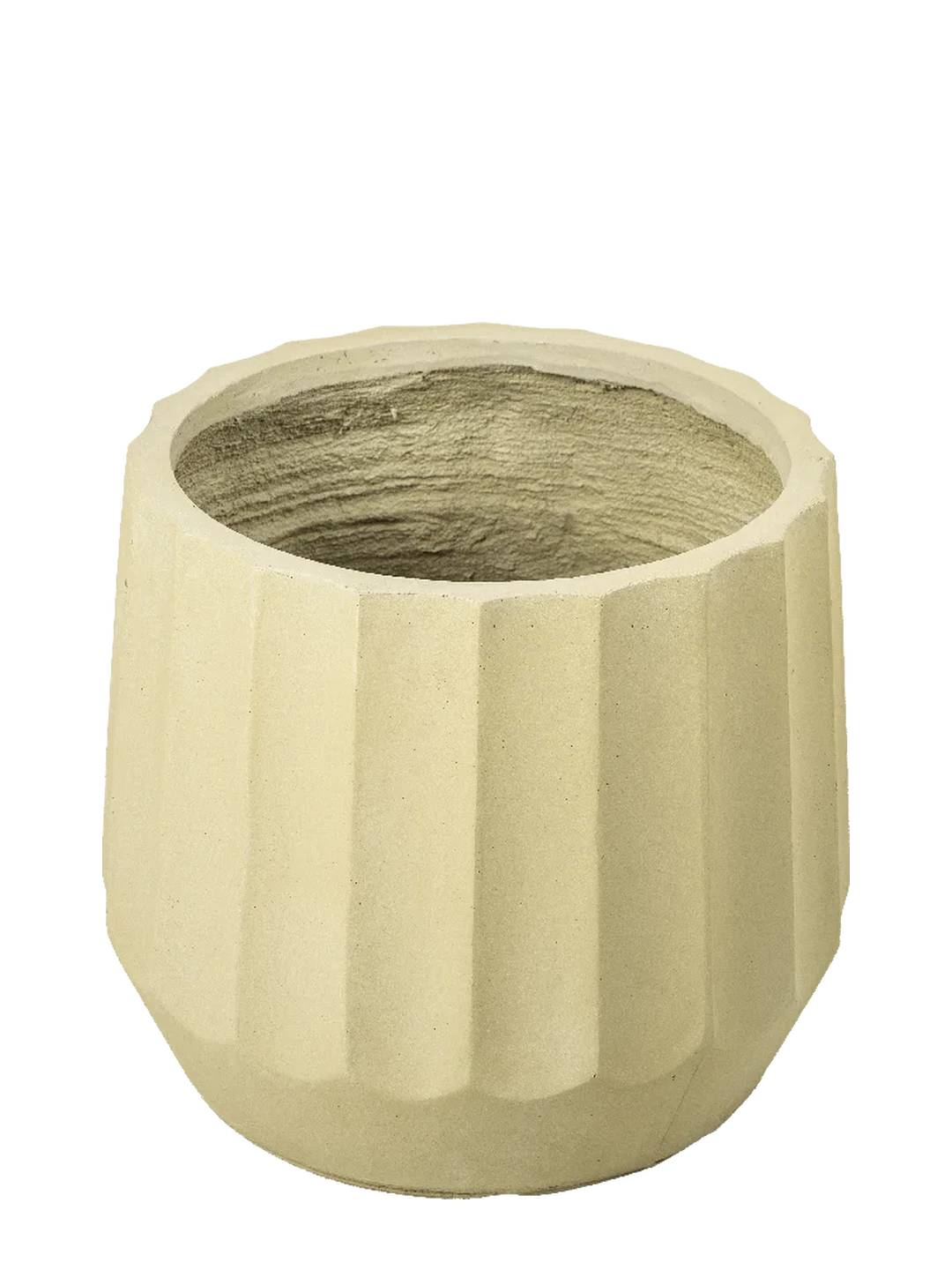 Midi Fluted Drum Planter (Soft Ivory) — decorative vessel by VYNE