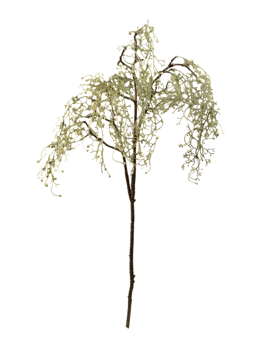Silver Berry Branch (Soft Ivory) — artificial foliage in white by VYNE