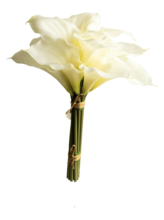 Calla Lily Bunch (Aqua Sky) — artificial flowers in white by VYNE