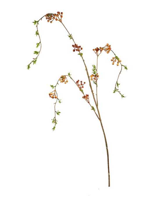 Hypericum Berry Spray (Burnt Amber) — artificial foliage in orange by VYNE