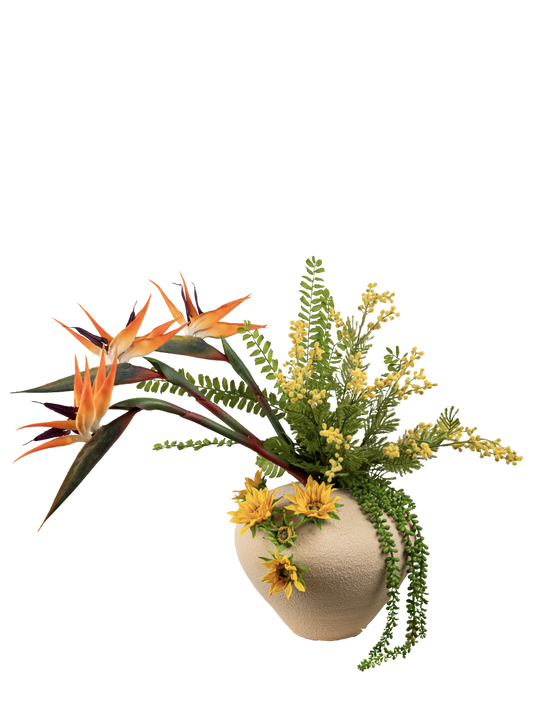 Tropical Sun clay drop vase arrangement - VYNE