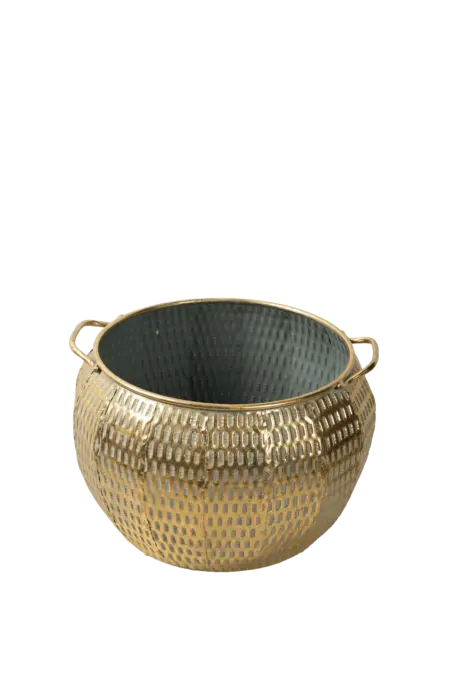 Grand Woven Belly Basket — Antique Brass Patina | Vyne Boutique