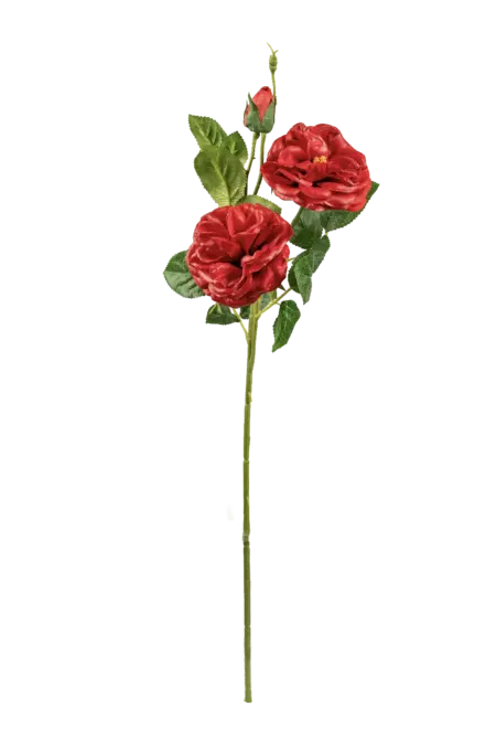 Artificial Floribunda Rose — Crimson Bloom Red | Vyne