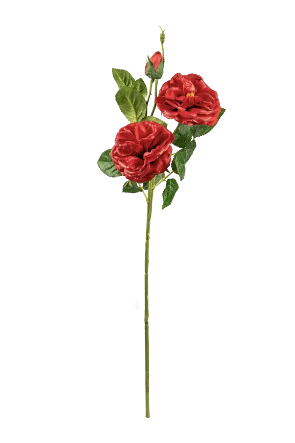 Artificial Floribunda Rose — Crimson Bloom Red | Vyne