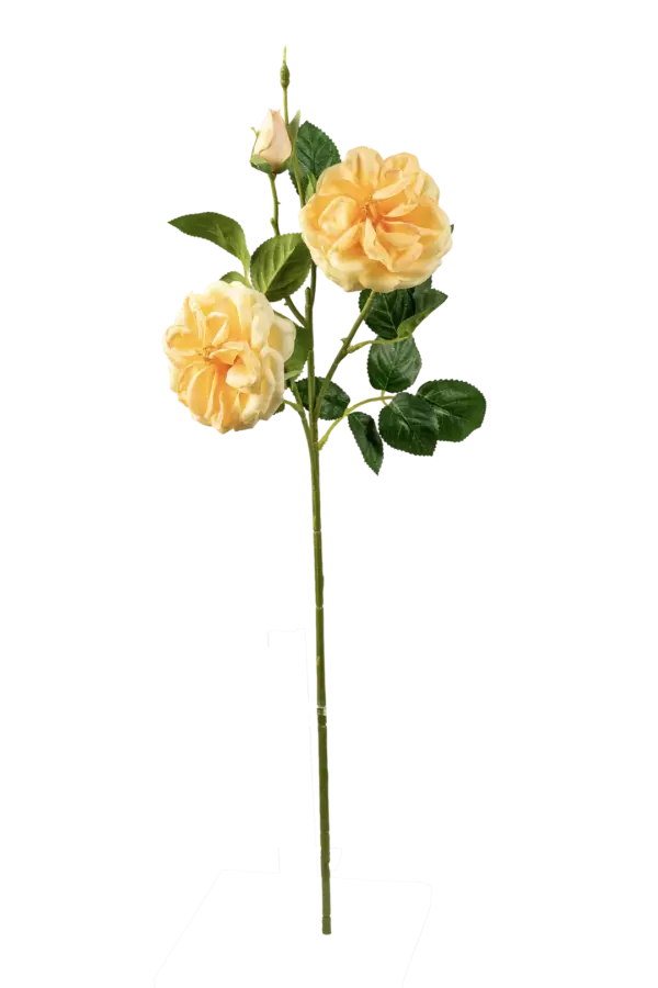 Artificial Floribunda Rose — Golden Bloom Yellow | Vyne