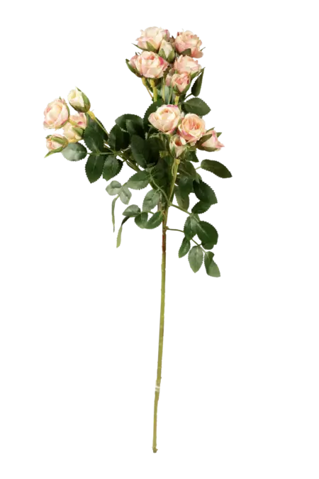 Artificial Spray Rose — Pink Rimmed Ivory | Vyne Boutique