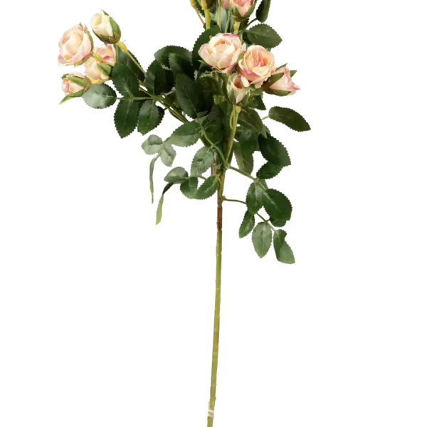 Artificial Spray Rose — Pink Rimmed Ivory | Vyne Boutique