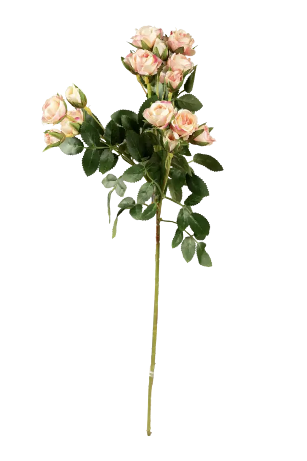 Artificial Spray Rose — Pink Rimmed Ivory | Vyne Boutique