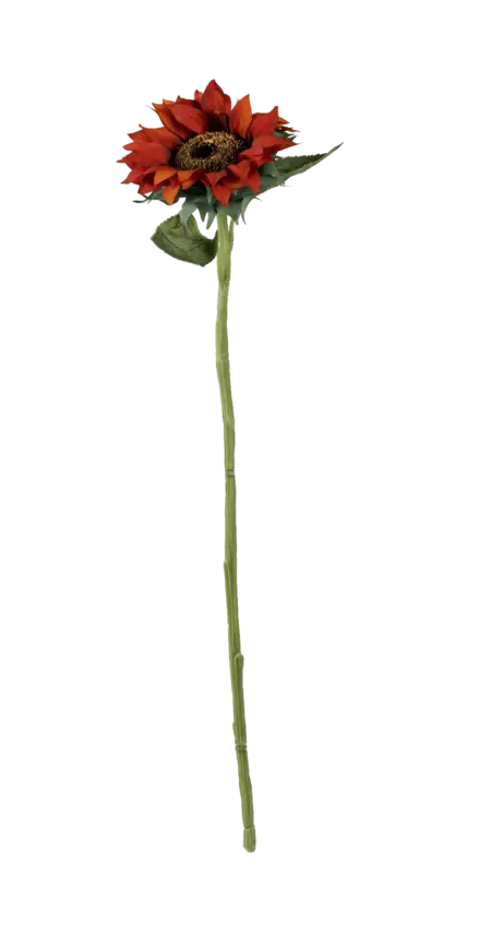 Artificial Sunflower Stem — Rust Ember Orange | Vyne Boutique