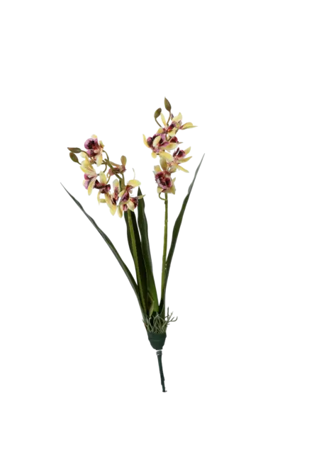 Artificial Orchid Shower — Soft Chartreuse Blush | Vyne