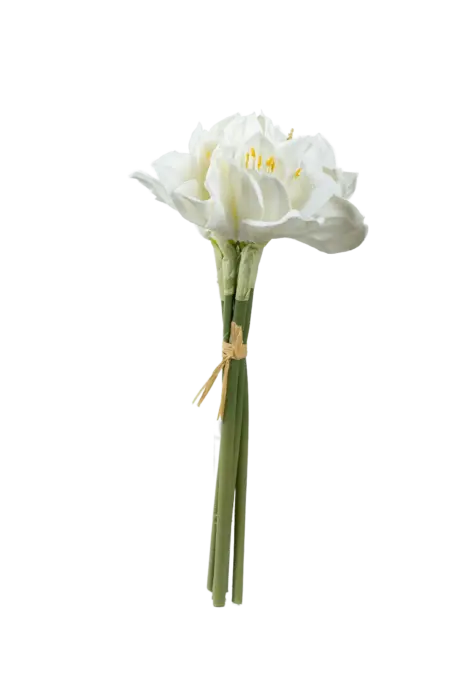 Artificial Amaryllis Flower — Pure Porcelain White | Vyne