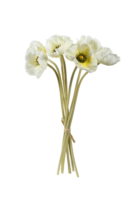 Artificial Poppy Flower — Ivory Cream Bunch | Vyne Boutique
