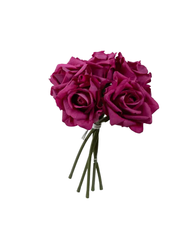Artificial Rose Bunch — Vivid Fuchsia Pink | Vyne Boutique