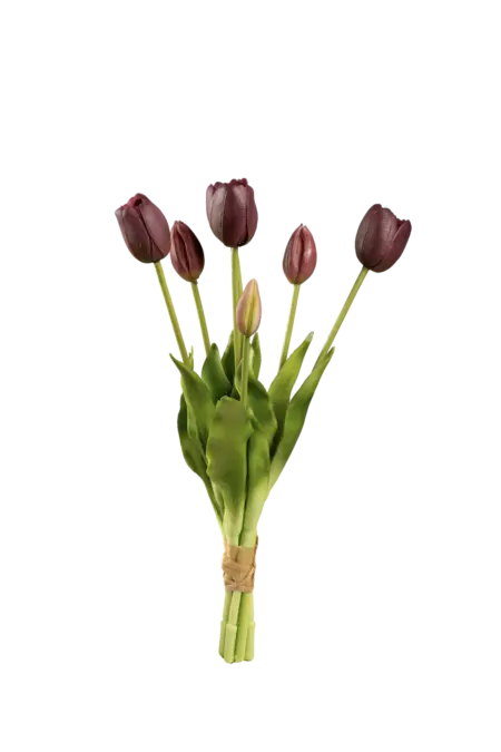 Artificial Tulip Bunch — Velvet Plum Purple | Vyne Boutique