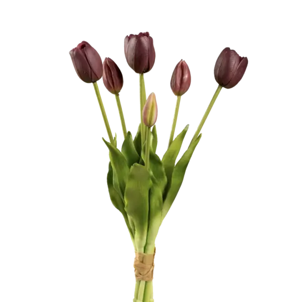 Artificial Tulip Bunch — Velvet Plum Purple | Vyne Boutique