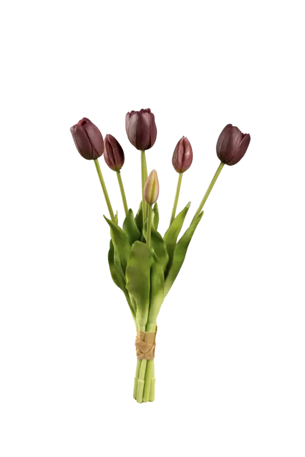 Artificial Tulip Bunch — Velvet Plum Purple | Vyne Boutique