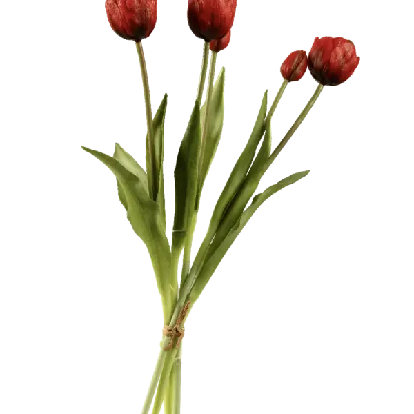 Artificial Tulip Bunch — Scarlet Bloom Red | Vyne Boutique