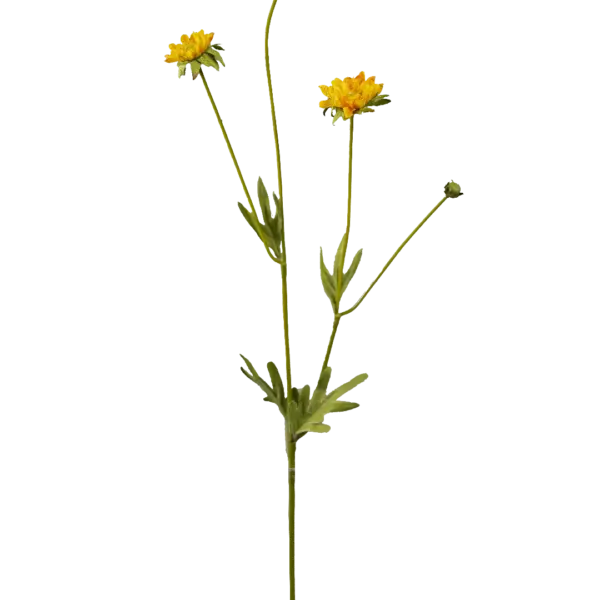 Artificial Zinnia Flower — Golden Glow Yellow | Vyne