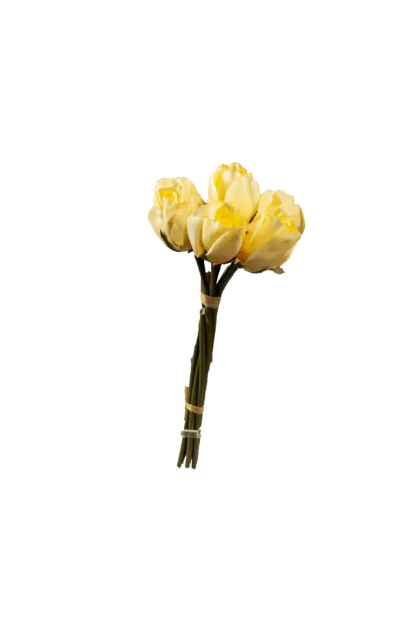 Artificial Rose Bunch — Lemon Silk Yellow | Vyne Boutique