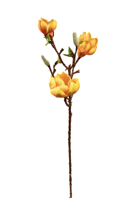 Artificial Magnolia Branch — Amber Glow Orange | Vyne Boutique