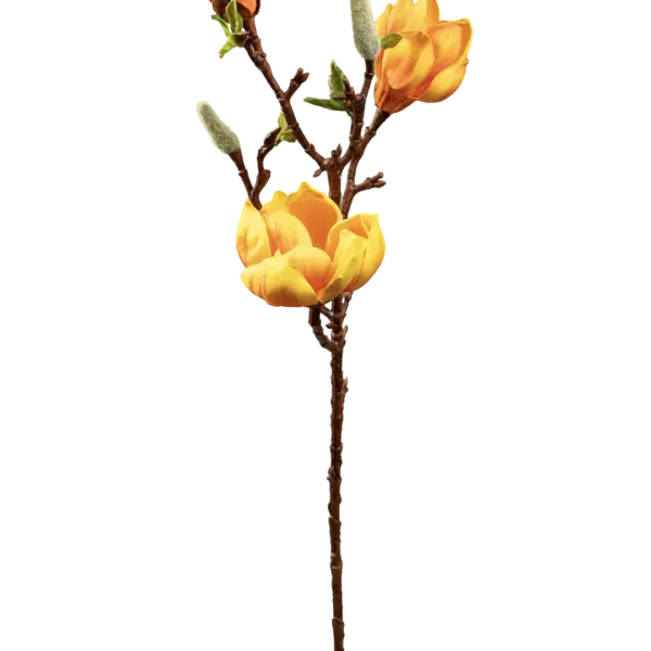 Artificial Magnolia Branch — Amber Glow Orange | Vyne Boutique