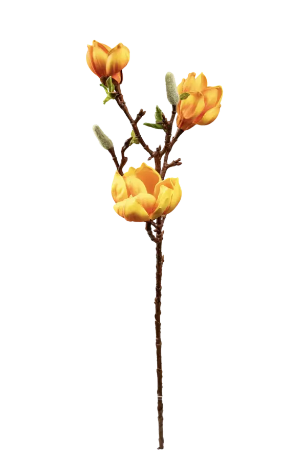Artificial Magnolia Branch — Amber Glow Orange | Vyne Boutique
