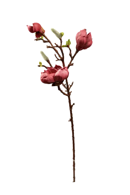 Artificial Magnolia Branch — Crimson Bloom Red | Vyne Boutique