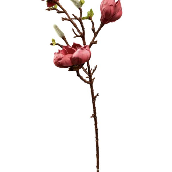 Artificial Magnolia Branch — Crimson Bloom Red | Vyne Boutique