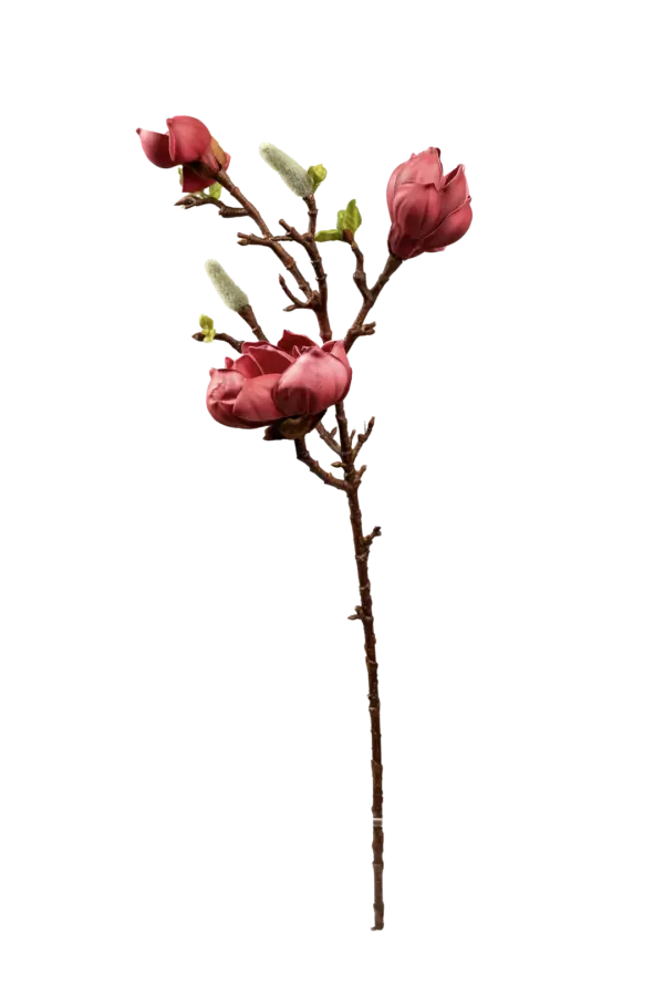 Artificial Magnolia Branch — Crimson Bloom Red | Vyne Boutique
