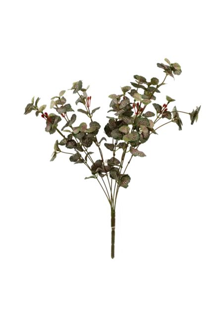 Artificial Fittonia Leaf — Raspberry Vein Spray | Vyne
