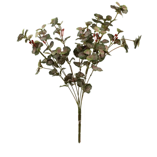 Artificial Fittonia Leaf — Raspberry Vein Spray | Vyne