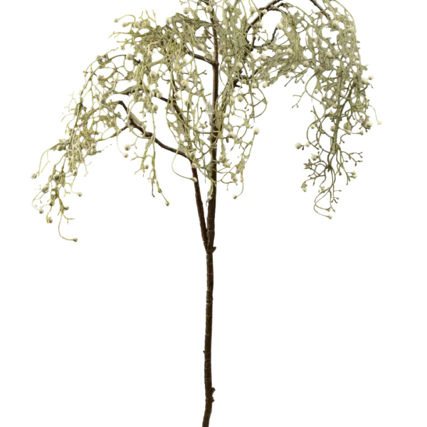 Artificial Berry Stem — Soft Ivory Silver Berry Branch | Vyne