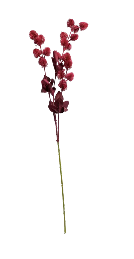 Artificial Thistle Stem — Crimson Ember | Vyne Boutique