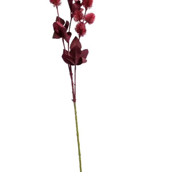 Artificial Thistle Stem — Crimson Ember | Vyne Boutique