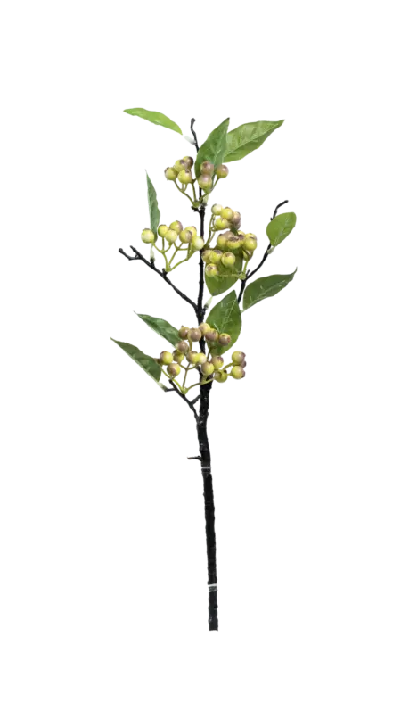 Artificial Hypericum Berry — Lemon Green Spray | Vyne