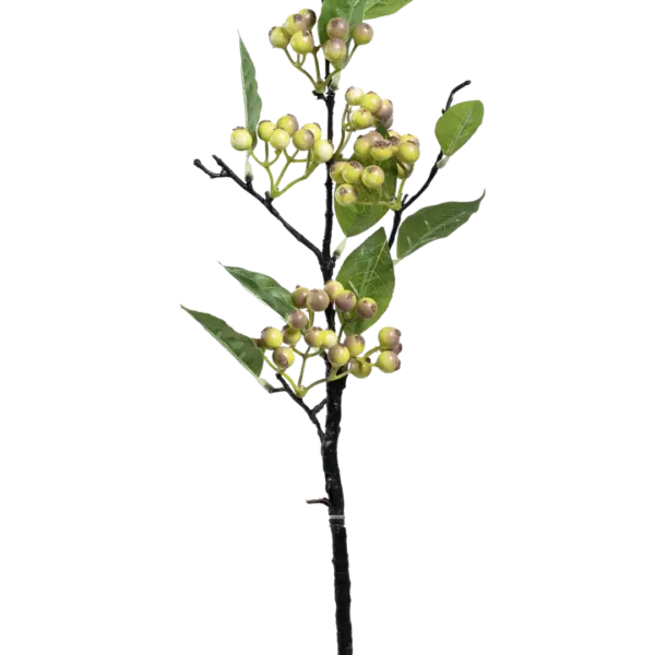 Artificial Hypericum Berry — Lemon Green Spray | Vyne