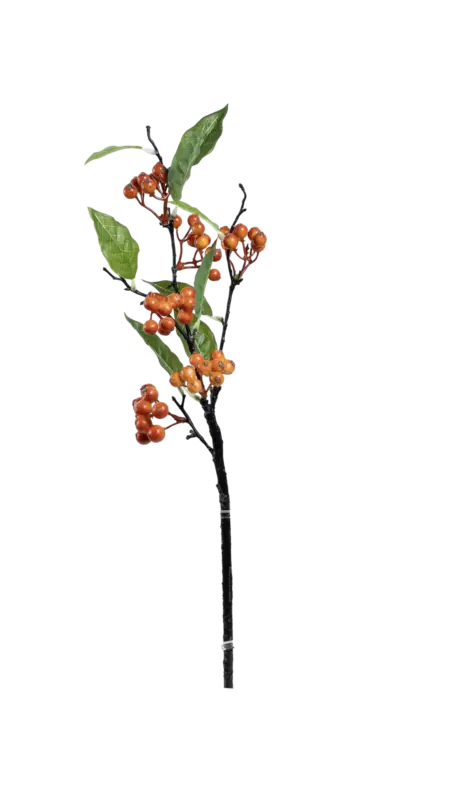 Artificial Hypericum Berry — Burnt Orange Spray | Vyne