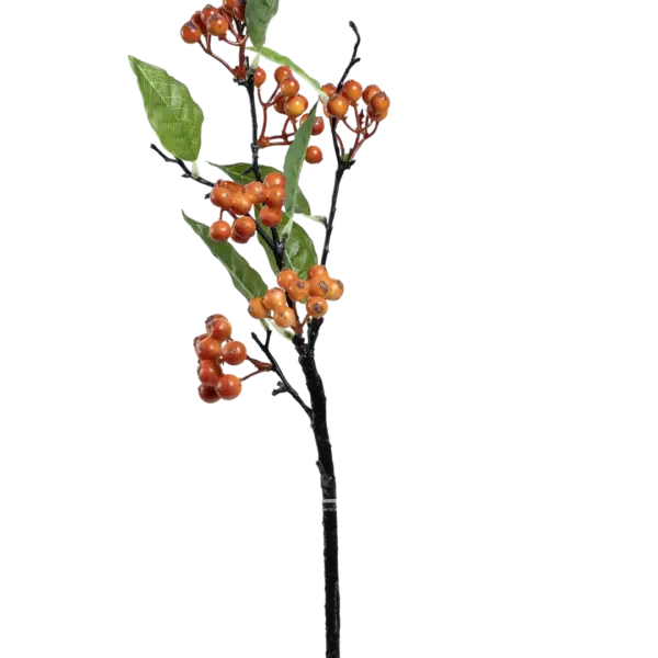 Artificial Hypericum Berry — Burnt Orange Spray | Vyne