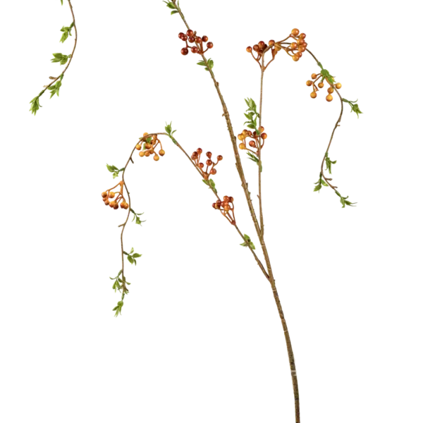 Artificial Hypericum Berry — Burnt Amber Orange Spray | Vyne