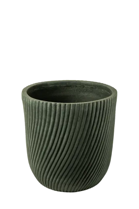 Grand Fluted Round Planter (Forest Matte) | Vyne Boutique