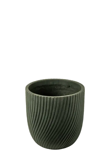 Midi Fluted Round Planter (Forest Matte) | Vyne Boutique