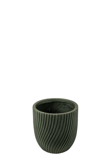 Petit Fluted Round Planter (Forest Matte) | Vyne Boutique