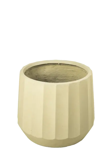 Grand Fluted Drum Planter (Soft Ivory) | Vyne Boutique