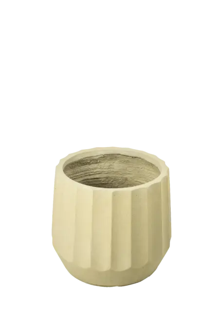 Midi Fluted Drum Planter (Soft Ivory) | Vyne Boutique
