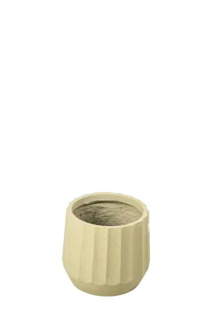 Petit Fluted Drum Planter (Soft Ivory) | Vyne Boutique