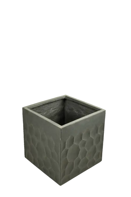 Grand Square Relief Planter (Charcoal Stone) | Vyne Boutique