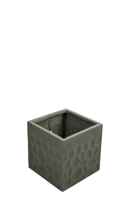 Midi Square Relief Planter (Charcoal Stone) | Vyne Boutique
