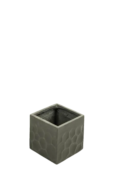 Petit Square Relief Planter (Charcoal Stone) | Vyne Boutique