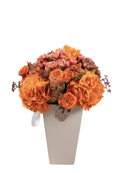 Burnt Bloom — Artificial Orange Floral Arrangement | Vyne